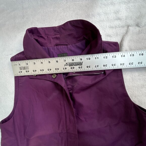 Eileen Fisher Womens Purple Cotton Funnel Neck Vest Small Lightweight Pockets - Picture 6 of 8